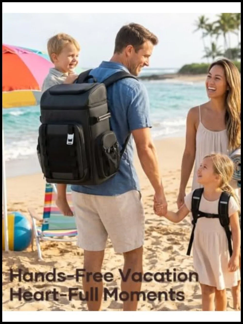 Large 40 Can Waterproof Insulated Leakproof Cooler Backpack for Camping Travel